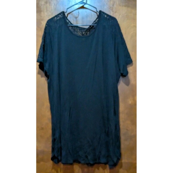 Old Navy Lace Shoulder  BLACK Split Side Woman's Plus Size 3 X - Picture 1 of 6